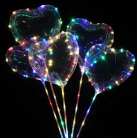 Ballons de fête gonflables en feuille d'aluminium Bobo de 20 pouces avec lumière LED clignotante en gros