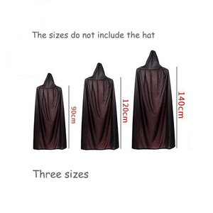 Cape de déguisement de démon/garou avec col montant noir et rouge pour adultes et enfants, idéale pour Halloween, cosplay, fêtes, sorciers et vampires - Product Image 3