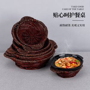 ตะกร้าสานทรงกลม ภาชนะใส่อาหารทนความร้อน ใช้ในครัว มีให้เลือก 7 ขนาด - Product Image 4