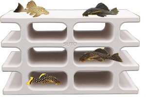 Decorazione per acquario rettangolare in ceramica bianca che nasconde rifugio per gamberetti Amano ciclid Baby <span class=keywords><strong>Pleco</strong></span> pesci riproduttori scatola di allevamento - Product Image 5