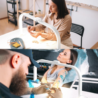 Grande lampe de bureau pour ongles en forme de demi-lune avec support pour téléphone, lampe à ongles en arc de 28 pouces pour manucure professionnelle et travaux de précision