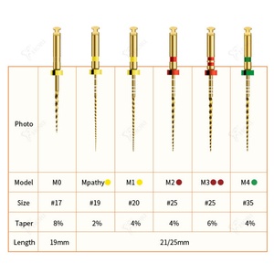 Juego de 6 Limas Rotatorias Endodónticas de NITI para Uso Dental, Limas Dentales para Conductos Radiculares Activadas por Calor con Fuente de Alimentación Manual - Product Image 1