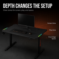 Bureau de jeu réglable en hauteur, tables de jeu avec surface en fibre de carbone, structure métallique avec rangement, durable, en forme de Z, vente en gros d'usine