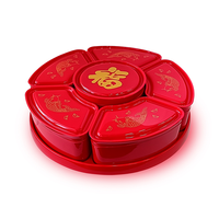 Hoge Kwaliteit Afneembare Plastic Bruiloft Kerst Kid Food Plate Dry Fruit Snack Tray Candy Box