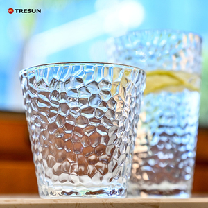 Fashioned Flower Vintage Hammered Pattern 350ml Lead-free Glass Tumbler Reusable for Home Wedding Party - Product Image 6