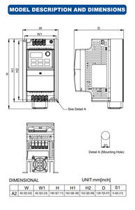 Variateur de fréquence Delta VFD, onduleur Delta VFD4A8MS23ANSAA, servomoteur vectoriel - Product Image 5