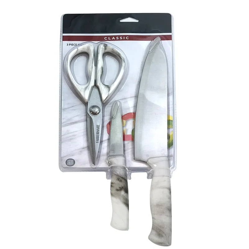 Set di coltelli da cucina in acciaio inossidabile 3 pezzi forbici multifunzionali accessori da cucina Set di coltelli da Chef