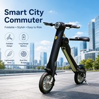 Trottinette électrique pliable à batterie lithium 36V 350W pour adultes, légère, pour les trajets en ville, design à 2 roues, autonomie de 30 à 40 km