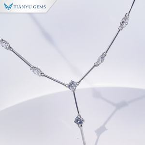 Collier en argent sterling 925 Tianyu Gems en forme de Y avec pendentif en pierre rose taille émeraude, bijoux élégants pour femmes - Product Image 3