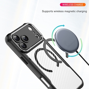 Funda Magnética para Teléfono con Textura de Fibra de Carbono para <span class=keywords><strong>iPhone</strong></span> 18 Pro Max, Carcasa Translúcida de TPU+PC a Prueba de Golpes para <span class=keywords><strong>iPhone</strong></span> 15 16 17 18 - Product Image 6