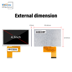Módulos LCD ODM Yangrun Pantalla IPS de 4,3 pulgadas 800x480 500 Nits 60 Hz RGB <span class=keywords><strong>40</strong></span> pines Placa controladora a juego y panel táctil - Product Image 4