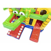 Structure gonflable commerciale de location, thème crocodile, style tropical, pour enfants, avec souffleur