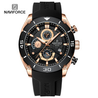 NAVIFORCE 8038 Montre à bracelet en silicone pas chère pour hommes, aiguilles lumineuses, montre-bracelet à quartz pour hommes, logo personnalisé, OEM masculin