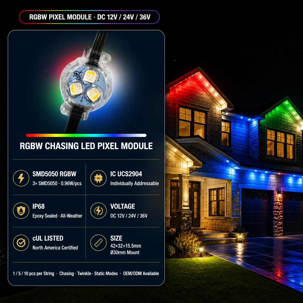 200ft 300ft 400ft 12V 24V 36V Rgbw Smart App Controller Point Lights Ip68 Outdoor Permanent Christmas Lighting For House · image 4
