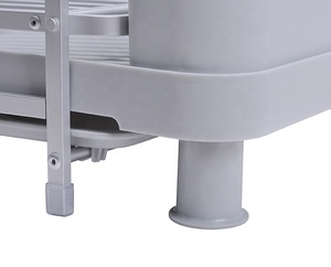 बढ़ाई भंडारण एल्यूमीनियम पकवान सुखाने प्लेट धारक ड्रायर रसोई के बर्तन पकवान Drainer नाली रैक रसोई आयोजक भंडारण आर - Product Image 6