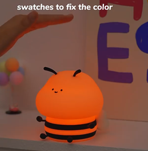 โคมไฟกลางคืนซิลิโคนรูปผึ้ง ชาร์จไฟผ่าน USB ไฟ LED สำหรับเด็ก โคมไฟข้างเตียง ควบคุมการเปลี่ยนสีด้วยการแตะ โคมไฟ RGB สำหรับห้องนอนเด็ก ปี 2026 - Product Image 5