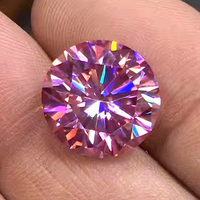 Prix de gros Moissanite Pierre précieuse en vrac Taille brillant rond Couleur rose Haute qualité Clarté VVS Certificat GRA 0.1ct-5ct