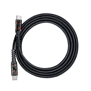 Câble de données Type-C à charge rapide 3A, en nylon tressé, avec boîtier en fibre de carbone bleu et rouge forgé, prix usine, OEM <span class=keywords><strong>iPhone</strong></span> - Product Image 3