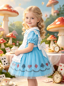 Disfraz de Princesa Alicia en el País de las Maravillas para Niñas Pequeñas con Delantal, Traje para Fiesta de Cumpleaños o Halloween - Product Image 2
