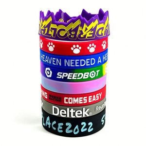Bracelets en caoutchouc promotionnels, cadeaux publicitaires, logo personnalisé, bracelet en silicone décoratif, bracelets en silicone rouge - Product Image 1