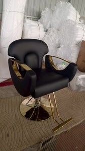 Fauteuil de lavage noir et or pour salon de coiffure, mobilier professionnel pour studio de beauté - Product Image 6