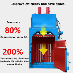 Công nghiệp 60 inch dọc Baler Máy tông Máy đầm pet chai phế liệu cách nhấn chất thải máy nén giấy thủy lực Baler - Product Image 3
