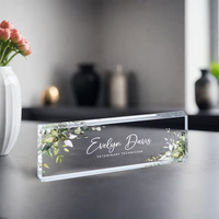 Plaque d'identification de bureau en acrylique RAY YI Porte-plaque d'identification de table en acrylique transparent personnalisé