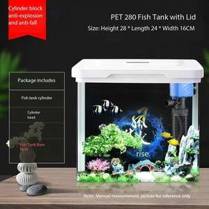 Mini Desktop rettangolare novizio acquario nuovo auto-circolante piccolo acquario eco-friendly ornamento di plastica per Desktop accessori - Product Image 6