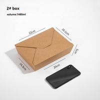 Emballage alimentaire jetable à emporter, boîte en papier kraft pour frites, nuggets de poulet frit, boîte alimentaire en papier kraft