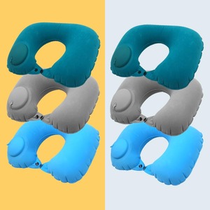 Inflatable U-Shaped Neck Pillow 28x26x14cm Automatic Inflate Portable Travel Airplane Pillow Solid Color Lightweight Design - Product Image 3