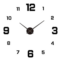 Jam dinding akrilik Digital tunggal Modern, jam dinding rumah pribadi DIY untuk ruang tamu bundar diam, produsen jam kustom