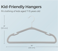 Cintres en velours à épaules larges avec crochet pivotant, épaisseur 0,2 pouce, en PET/Nylon/Fer, gris tourterelle, pour placard, gain de place, lot de 50