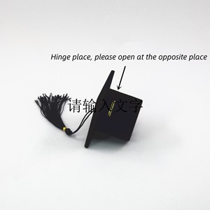 Tốt nghiệp cap Shape hộp đồ trang sức cho Vòng bông tai chất liệu nhung trắng chèn với hộp carton - Product Image 2