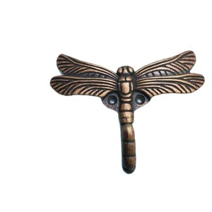 Dragonfly Wall Hook Cast Iron Antique Silver Finish For Coat And Cap Storage - Product Image 3