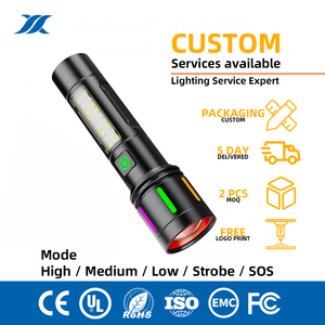 Torcia LED Multifunzione con <span class=keywords><strong>Luce</strong></span> Touch, Lampada da Campeggio COB, Torcia per Esterni Ricaricabile USB - Product Image 1