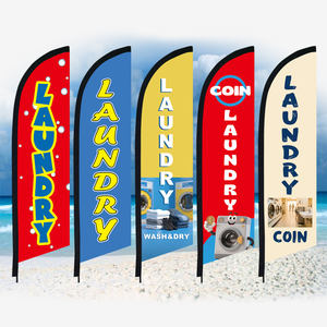 Bendera Polyester Profesional untuk Iklan, Custom untuk Laundry, Dry Cleaner, Bisnis, Bendera Bulu Promosi Cetak Digital - Product Image 3