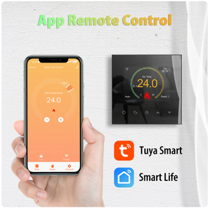 spezielles design schwarzer bunter touchscreen 16 a zimmerthermostat für elektrische fußbodenheizung mit wlan sprachsteuerungsfunktion - Product Image 2