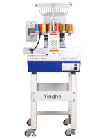 Machine à Broderie YH Grand Format Multicolore 1 Tête 12/15 Aiguilles, Logiciel Informatisé pour Casquettes, Plats et Fonctions T-shirts