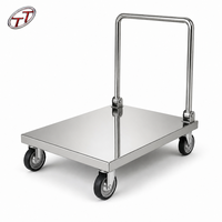 Chariot utilitaire pliable en acier inoxydable 304, chariot de service pour cuisine commerciale, emballage plat, assemblage modulaire