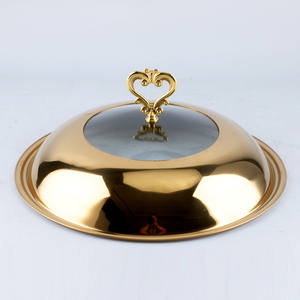Chauffe-plats de buffet de luxe dorés avec couvercle suspendu pour restaurant - Product Image 4