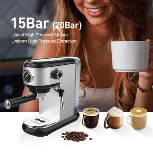 Cafetera multifunción de acero inoxidable para uso doméstico, máquina de café expreso para uso en Hotel