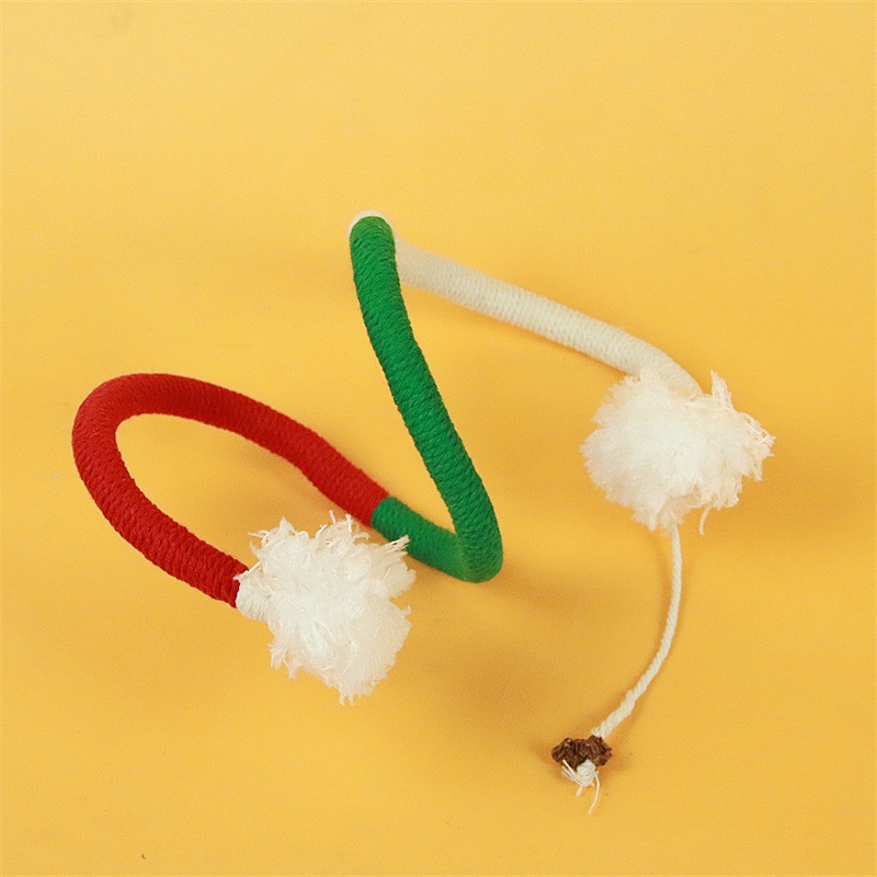 Pom-pom rope in red, green, and yellow (60cm)
