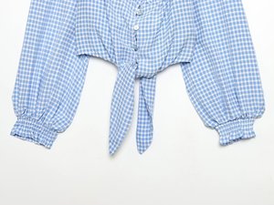 <span class=keywords><strong>Camicia</strong></span> a quadri blu stile francese personalizzata Primavera 2026 - Blusa in cotone <span class=keywords><strong>slim</strong></span> <span class=keywords><strong>fit</strong></span> a maniche corte/lunghe da <span class=keywords><strong>donna</strong></span> OEM/ODM prodotta in Cina - Product Image 6