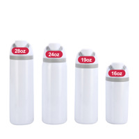 Bouteille isotherme sous vide en acier inoxydable de 16oz, 19oz, 24oz, 32oz, en stock, prête à l'emploi, pour sublimation, double paroi, avec couvercle, pour le sport