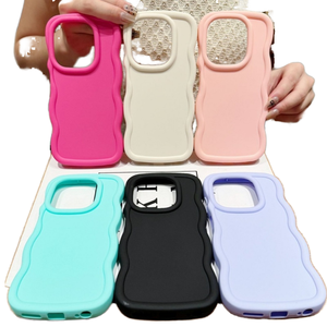 Cover per Telefono in TPU con Bordo Morbido Ondulato Antiurto per <span class=keywords><strong>iPhone</strong></span> 16 Plus 15 14 13 <span class=keywords><strong>12</strong></span> 11 Pro Max in Design Macaron Lilla <span class=keywords><strong>Rosa</strong></span> Chiaro - Product Image 1