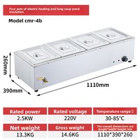 Haut de table commercial de haute qualité Buffet Bain Marie chauffe-soupe grand chauffe-plats électrique en acier inoxydable pour la restauration