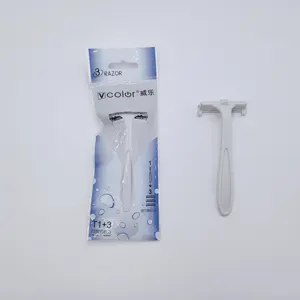 Single blade safety razor Personal care Cleaning tools 1handle 3 blade head Wholesale Disposable Shaving Razor