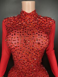 <span class=keywords><strong>Robe</strong></span> de soirée à paillettes Vêtements de <span class=keywords><strong>grossesse</strong></span> de luxe avec strass <span class=keywords><strong>Robe</strong></span> de soirée à manches longues pour femme élégante - Product Image 3