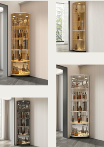 Cantinetta Refrigerata di Lusso in Acciaio Inox e Vetro, Altezza Regolabile, Design Moderno per Angolo Casa, Montaggio a Parete - Product Image 6