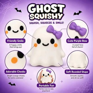 Squishy Fantôme Mignon 5,7 Pouces Géant Doux à Remontée Lente, Jouet Anti-Stress à Presser, Styles Homme Femme, Accessoire de Bureau pour Halloween - Product Image 4